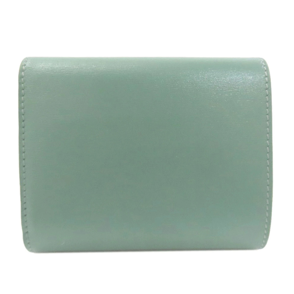 Celine Leather Triomphe Bi Tri Flap Wallet fold fold Black